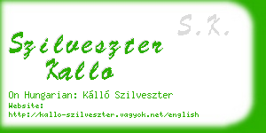 szilveszter kallo business card